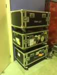 3 x 19" rack shock-mounted road cases for media servers